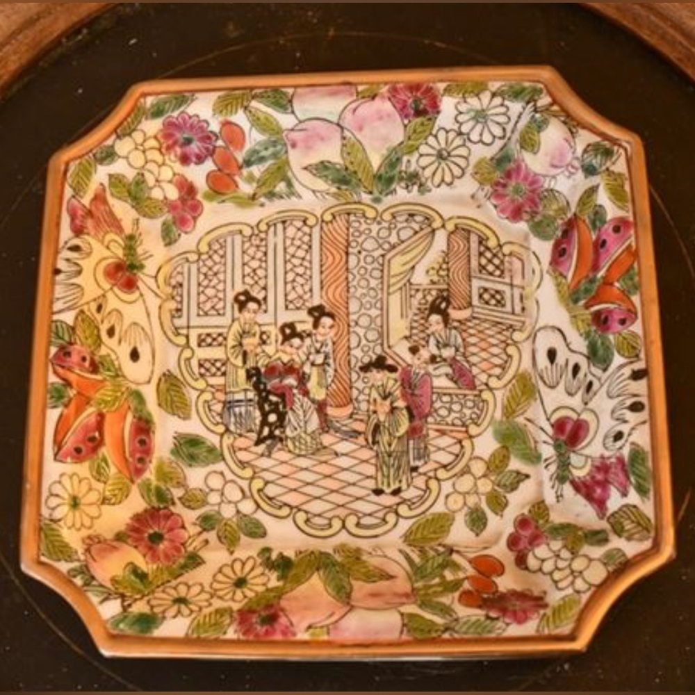 Antique Chinese Porcelain Plate Da Qing Guangxu Nian Zhi Qing Dynasty -8" square